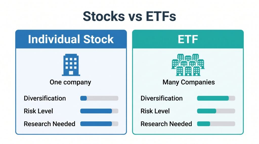 Stocks vs ETFs: What's the Difference
